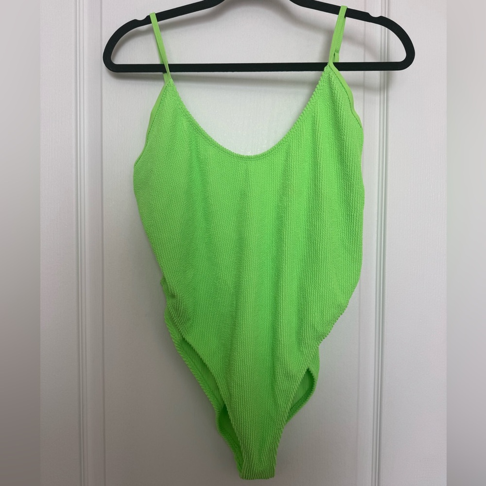 NWT Good American Always Fits Chartreuse Hi-Cut Swimsuit size 1X/2X - 5/6 - Picture 2 of 3